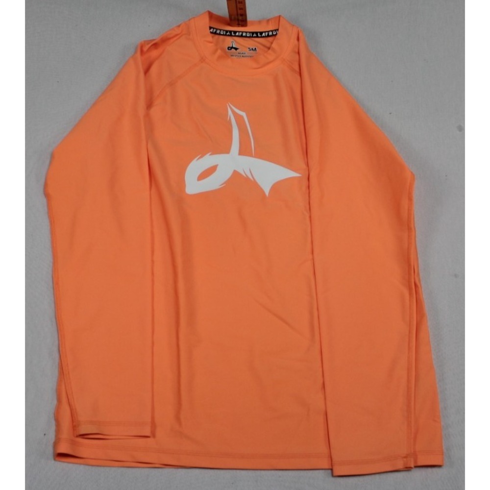 Lafroi Men Orange Shirt Casual Long Sleeve Round Neck Agile Size Small